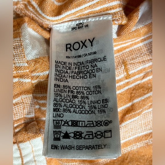 Roxy Orange Stripe Beach Pants Size L - Picture 9 of 9